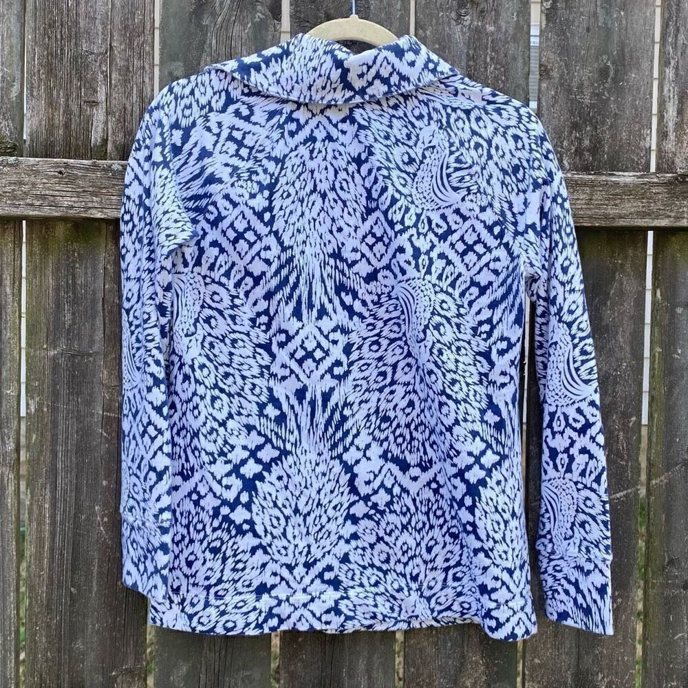 Lilly Pulitzer Navy and White Printed Hooded Sweatshirt - Picture 6 of 6